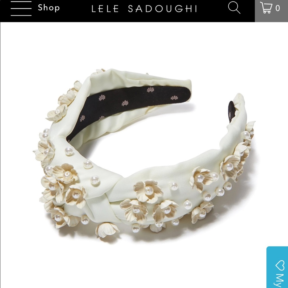 Lele Sadoughi Ivory daisy embellished headband